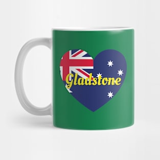 Gladstone QLD Australia Australian Flag Heart Mug